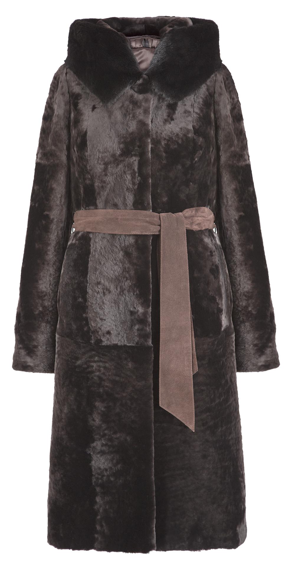Пальто из мутона, цвет: Шоколад, отделка Норка - купить за 39600 в магазине - Гипермаркет меха