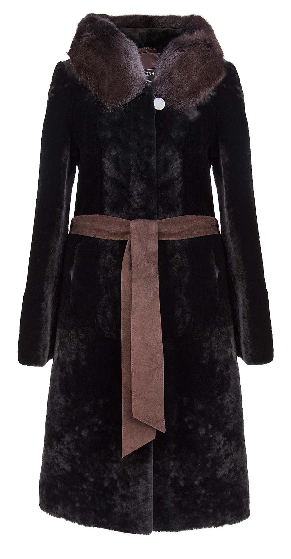 Пальто из мутона, цвет: Чёрный, отделка Норка - купить за 44000 в магазине - Гипермаркет меха