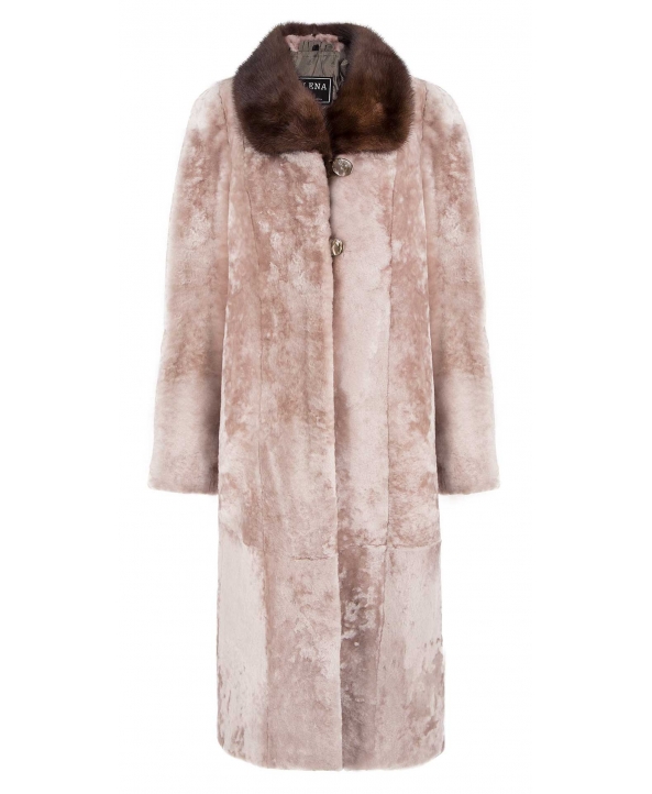Пальто из мутона, цвет: Енот астраган, отделка Норка - купить за 41800 в магазине - Гипермаркет меха