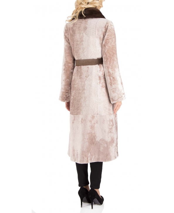 Пальто из мутона, цвет: Енот астраган, отделка Норка - купить за 41800 в магазине - Гипермаркет меха