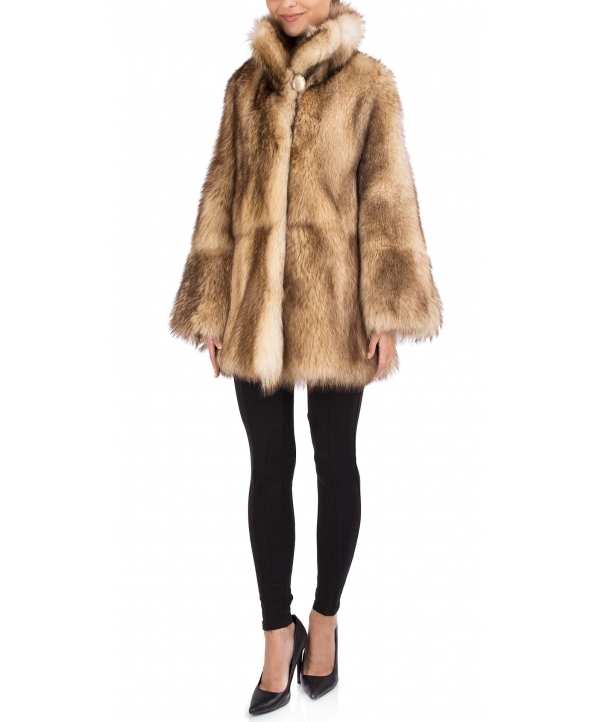 Пальто из меха енота, цвет: Золотой - купить за 125400 в магазине - Гипермаркет меха