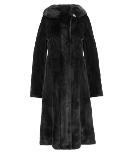 Пальто из меха норки, цвет: Чёрный, отделка Щипка - купить за 266200 в магазине - Гипермаркет меха
