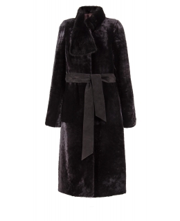 Пальто из мутона, цвет: Графит астраган, отделка Норка - купить за 47500 в магазине - Гипермаркет меха