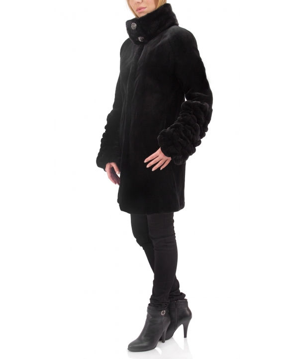 Пальто из меха норки, цвет: Чёрный - купить за 180000 в магазине - Гипермаркет меха