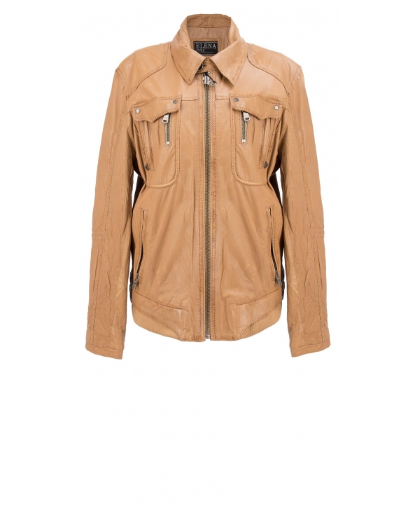 Куртка из кожи, цвет: Бежевый - купить за 27200 в магазине - Гипермаркет меха