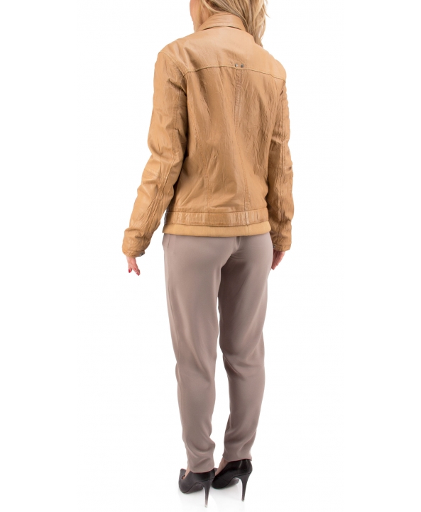 Куртка из кожи, цвет: Бежевый - купить за 27200 в магазине - Гипермаркет меха
