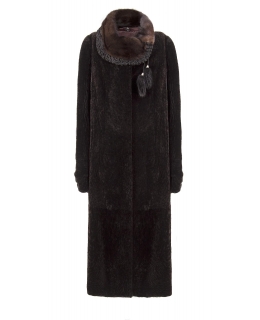 Пальто из мутона, цвет: Шоколад астраган, отделка Норка, каракуль - купить за 49400 в магазине - Гипермаркет меха