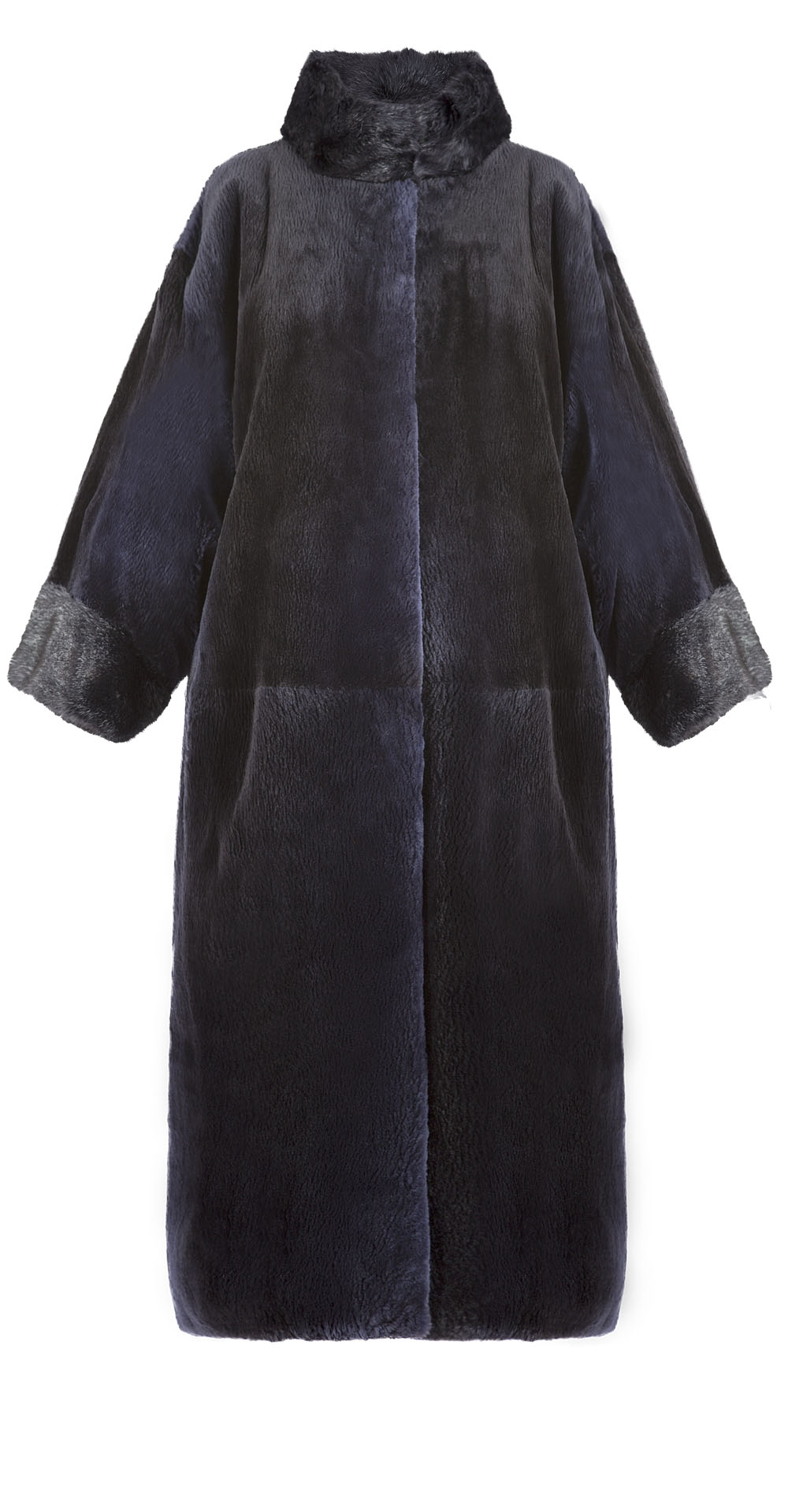 Пальто из меха бобра, цвет: Фиолетовый / Синий, отделка Ондатра - купить за 133800 в магазине - Гипермаркет меха