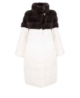 Пальто из меха норки, цвет: Белый, отделка Соболь - купить за 377700 в магазине - Гипермаркет меха