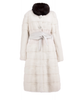 Пальто из меха норки, цвет: Белый, отделка Соболь - купить за 297700 в магазине - Гипермаркет меха