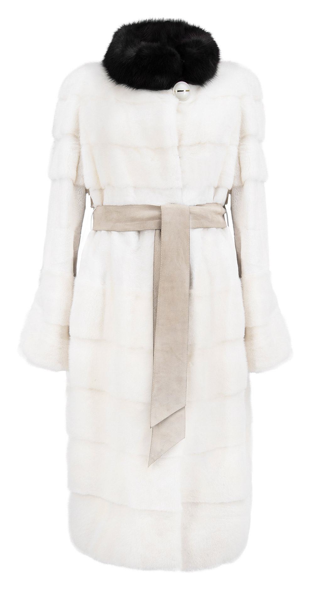 Пальто из меха норки, цвет: Белый, отделка Соболь - купить за 307800 в магазине - Гипермаркет меха