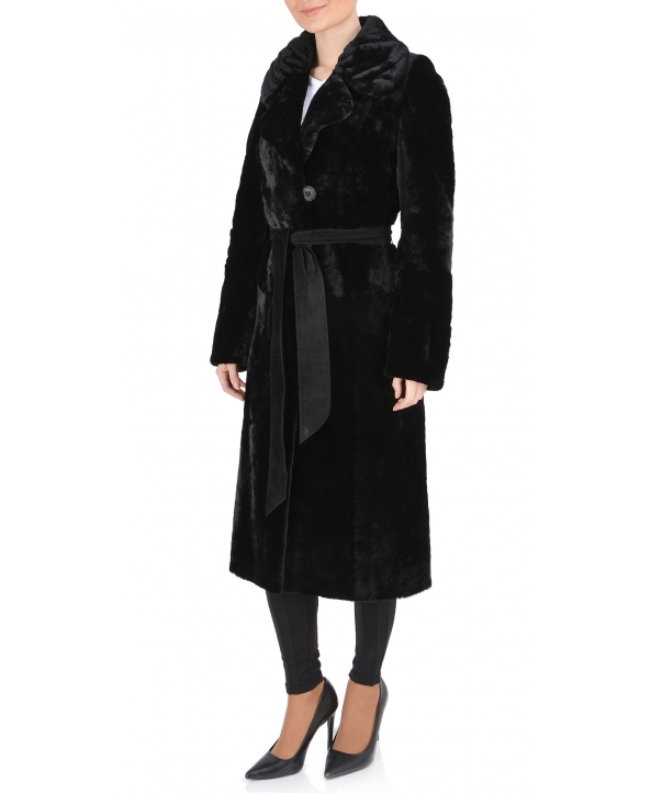 Пальто из мутона, цвет: Чёрный - купить за 36100 в магазине - Гипермаркет меха