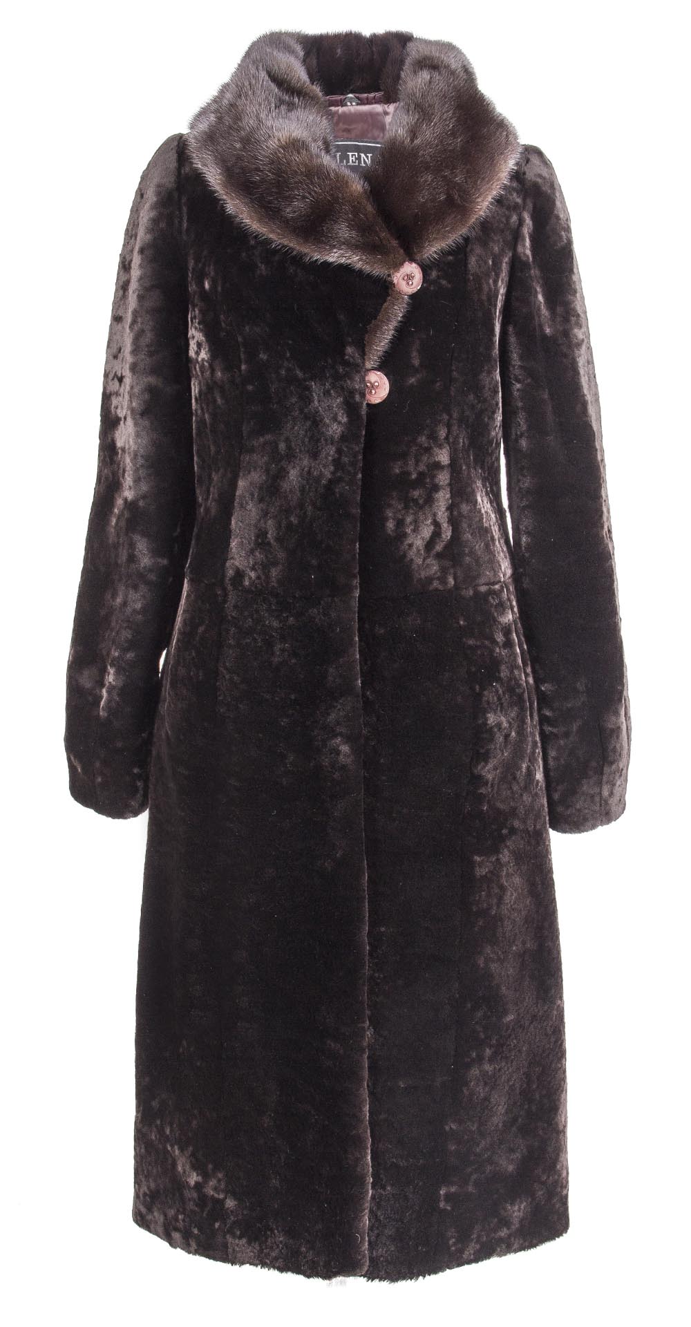 Пальто из мутона, цвет: Шоколад, отделка Норка - купить за 55000 в магазине - Гипермаркет меха