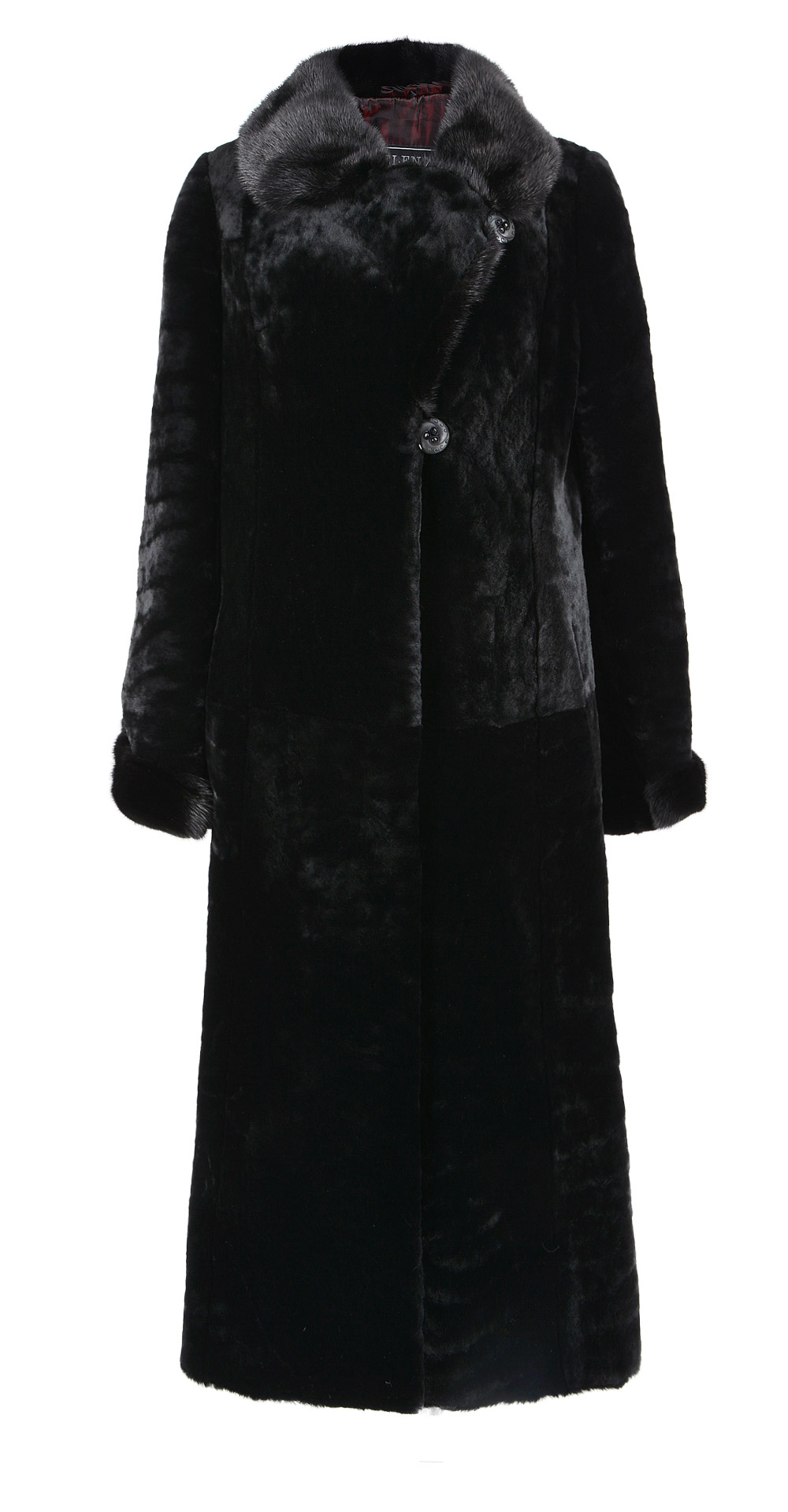 Пальто из мутона, цвет: Чёрный астраган, отделка Норка - купить за 59400 в магазине - Гипермаркет меха