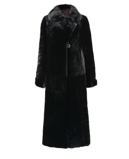 Пальто из мутона, цвет: Чёрный астраган, отделка Норка - купить за 59400 в магазине - Гипермаркет меха