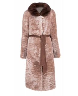 Пальто из мутона, цвет: Песок астраган, отделка Норка - купить за 53900 в магазине - Гипермаркет меха