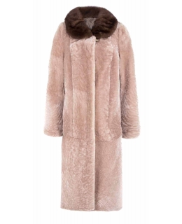 Пальто из мутона, цвет: Енот астраган, отделка Норка - купить за 53900 в магазине - Гипермаркет меха