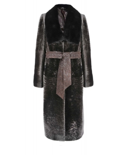 Пальто из мутона, цвет: Сталь астраган, отделка Норка - купить за 59400 в магазине - Гипермаркет меха