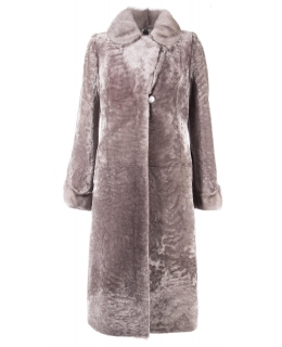 Пальто из мутона, цвет: Серый астраган, отделка Норка - купить за 59400 в магазине - Гипермаркет меха