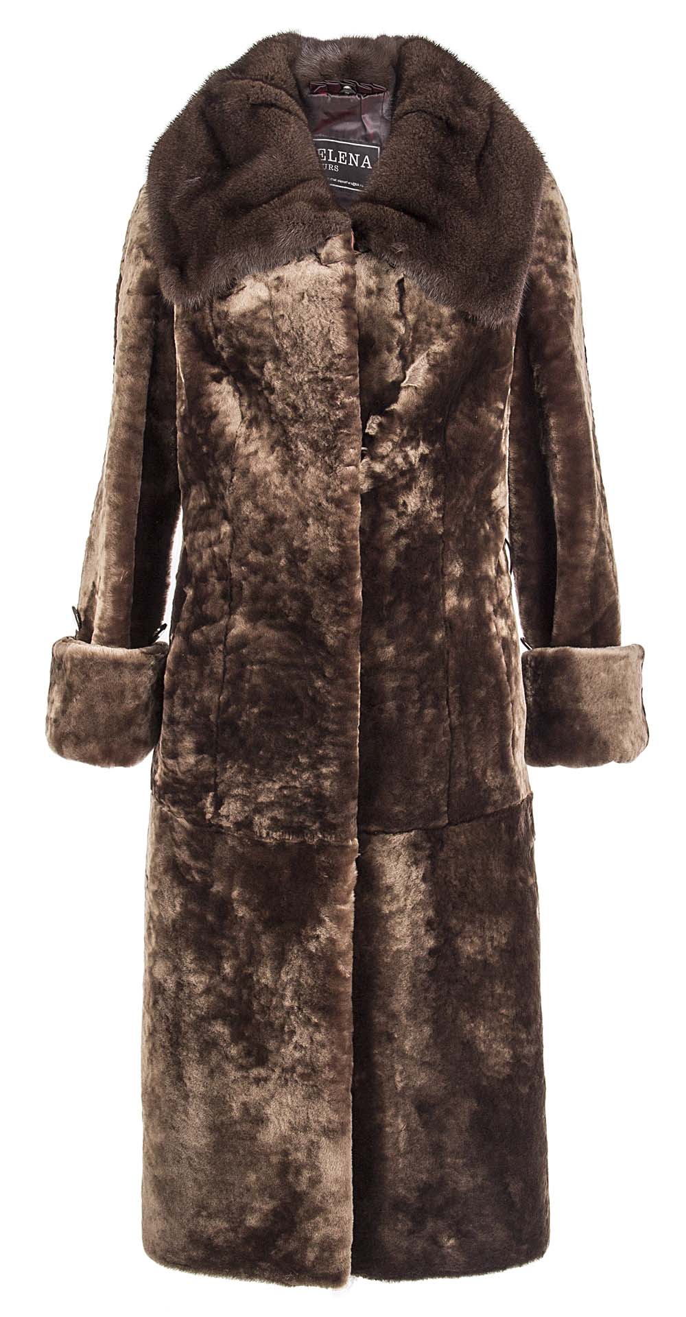 Пальто из мутона, цвет: Капучино однотонный, отделка Норка - купить за 44600 в магазине - Гипермаркет меха