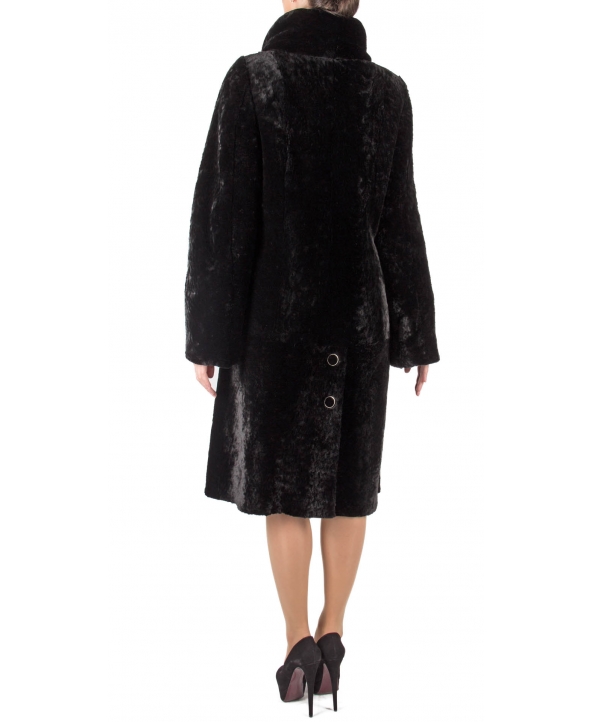 Пальто из мутона, цвет: Чёрный астраган - купить за 41800 в магазине - Гипермаркет меха