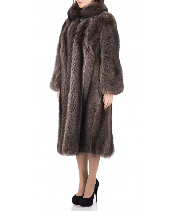 Пальто из меха енота, цвет: Фишер - купить за 156000 в магазине - Гипермаркет меха