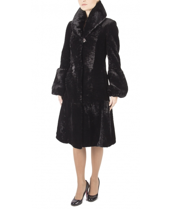Пальто из мутона, цвет: Чёрный - купить за 36500 в магазине - Гипермаркет меха