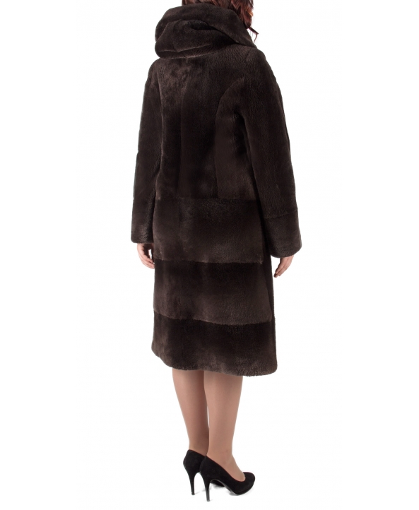Пальто из меха бобра, цвет: Шоколад - купить за 110000 в магазине - Гипермаркет меха