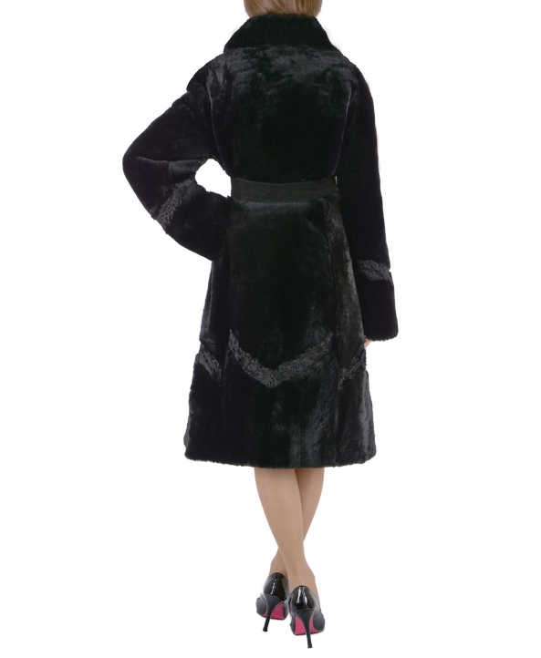 Пальто из мутона, цвет: Чёрный, отделка Каракуль - купить за 40000 в магазине - Гипермаркет меха