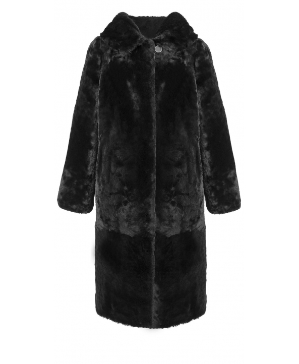 Пальто из мутона, цвет: Чёрный, отделка Мех - купить за 50000 в магазине - Гипермаркет меха