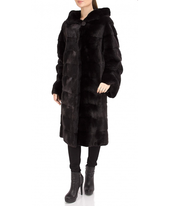 Пальто из меха норки, цвет: Чёрный - купить за 253400 в магазине - Гипермаркет меха