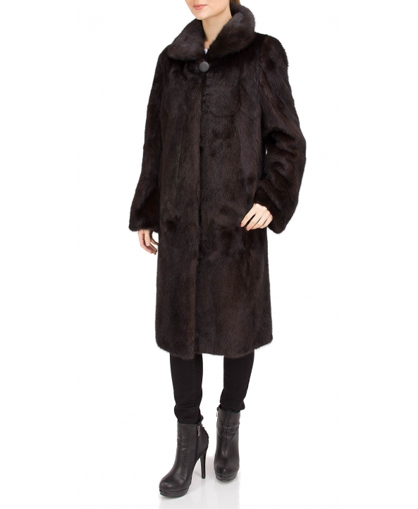 Пальто из меха норки, цвет: Махагон - купить за 160000 в магазине - Гипермаркет меха