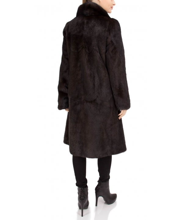 Пальто из меха норки, цвет: Махагон - купить за 160000 в магазине - Гипермаркет меха