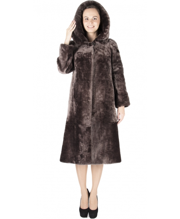 Пальто из мутона, цвет: Сталь - купить за 40000 в магазине - Гипермаркет меха