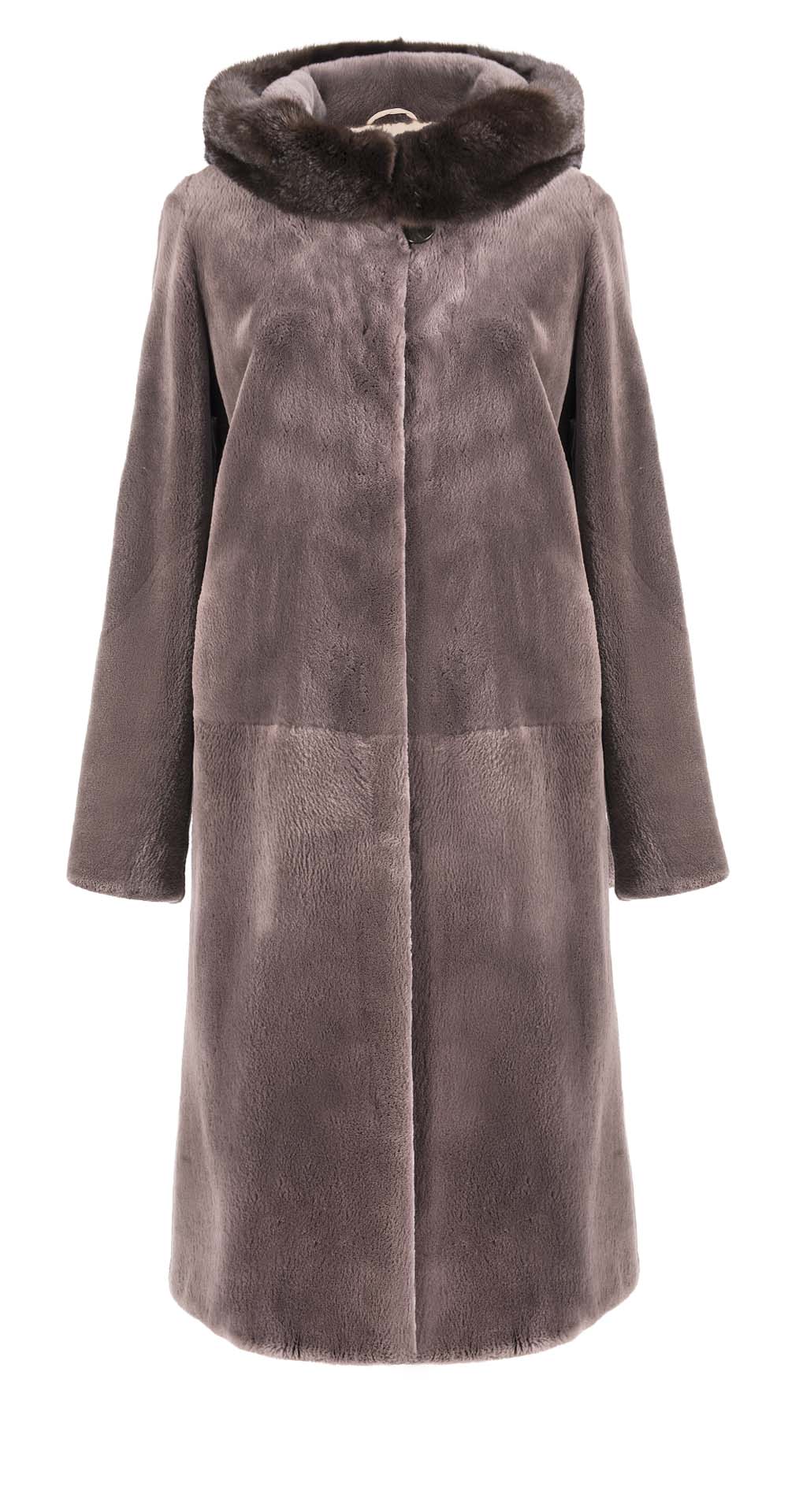 Пальто из меха бобра, цвет: Коричневый, отделка Выдра - купить за 153300 в магазине - Гипермаркет меха