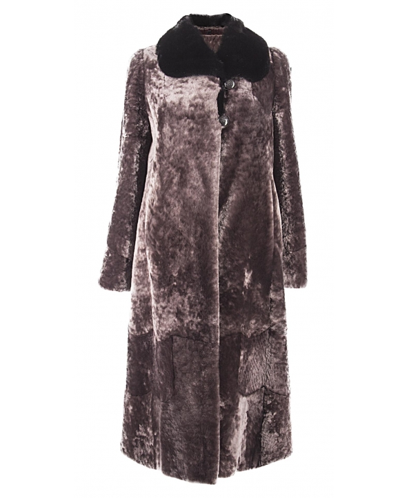 Пальто из мутона, цвет: Сталь астраган, отделка Норка - купить за 50600 в магазине - Гипермаркет меха