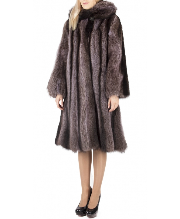 Пальто из меха енота, цвет: Фиолетовый - купить за 85800 в магазине - Гипермаркет меха