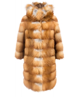 Полупальто из меха лисы, цвет: Красный (Лисица) - купить за 218200 в магазине - Гипермаркет меха