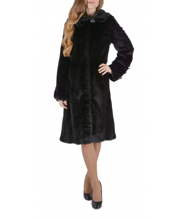 Пальто из меха норки, цвет: Чёрный - купить за 192000 в магазине - Гипермаркет меха