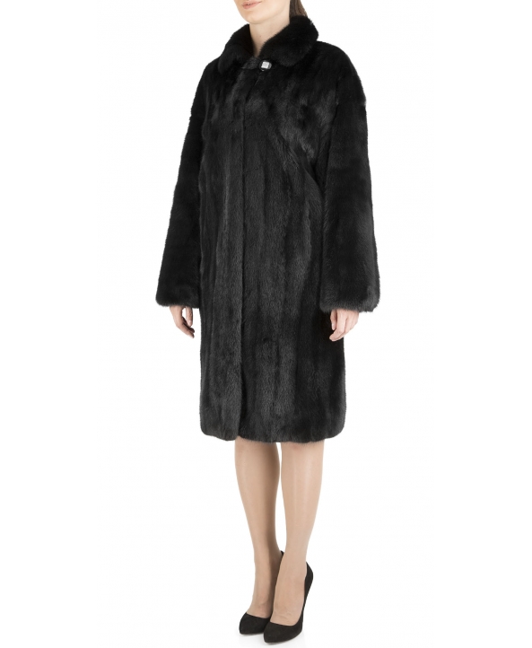 Пальто из меха норки, цвет: Чёрный - купить за 212200 в магазине - Гипермаркет меха