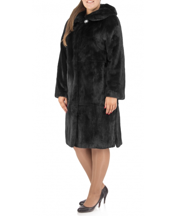 Пальто из меха норки, цвет: Чёрный - купить за 234100 в магазине - Гипермаркет меха