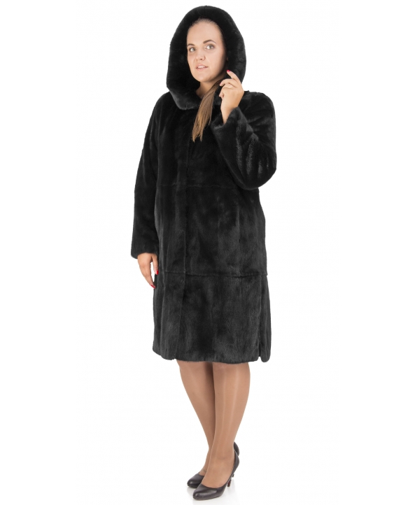 Пальто из меха норки, цвет: Чёрный - купить за 234100 в магазине - Гипермаркет меха