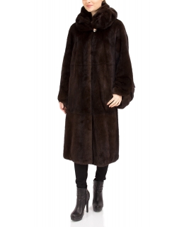 Пальто из меха норки, цвет: Махагон - купить за 261300 в магазине - Гипермаркет меха