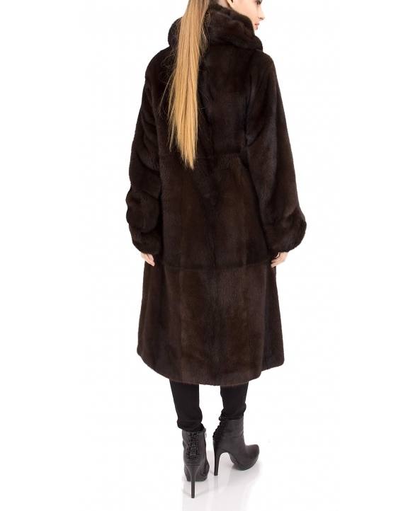 Пальто из меха норки, цвет: Махагон - купить за 261300 в магазине - Гипермаркет меха