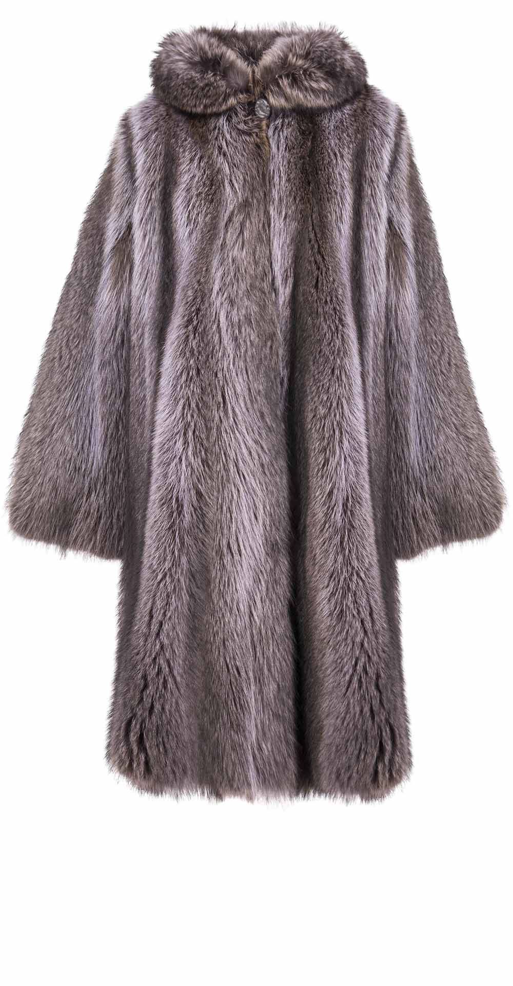 Пальто из меха енота, цвет: Серебристо-голубой - купить за 156000 в магазине - Гипермаркет меха
