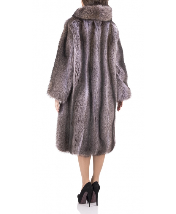 Пальто из меха енота, цвет: Серебристо-голубой - купить за 156000 в магазине - Гипермаркет меха