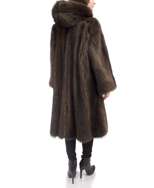 Пальто из меха енота, цвет: Фишер - купить за 182200 в магазине - Гипермаркет меха