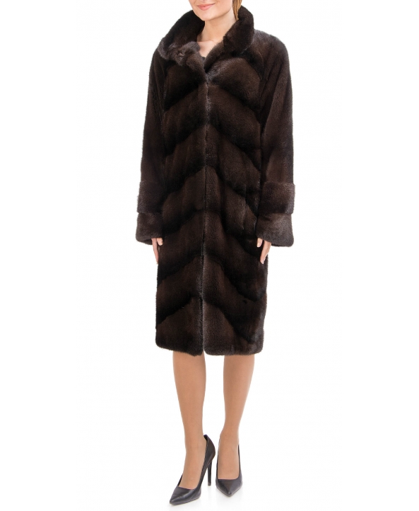 Пальто из меха норки, цвет: Махагон деграде - купить за 254800 в магазине - Гипермаркет меха