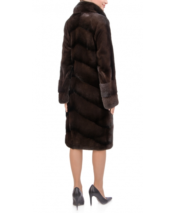 Пальто из меха норки, цвет: Махагон деграде - купить за 254800 в магазине - Гипермаркет меха