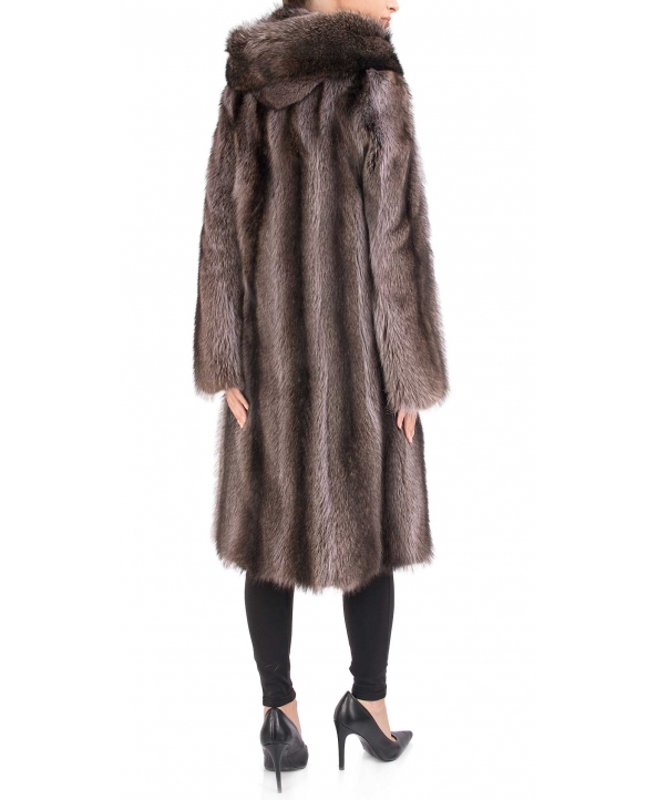 Пальто из меха енота, цвет: Серебристо-голубой - купить за 155800 в магазине - Гипермаркет меха